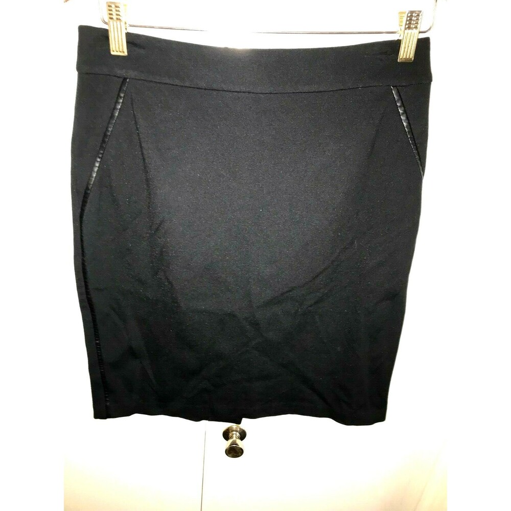 Talbots skirt pencil straight 6P black solid zipper lined